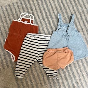 Summer Bundle - 6-12m - shortalls/sweats/Onsie/retro shorts